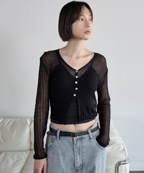 「UNE MANSION」 カーディガン FREE ブラック レディース_画像6