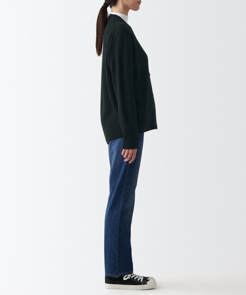 「無印良品」 ニットカーディガン S チャコールグレー レディース_画像2