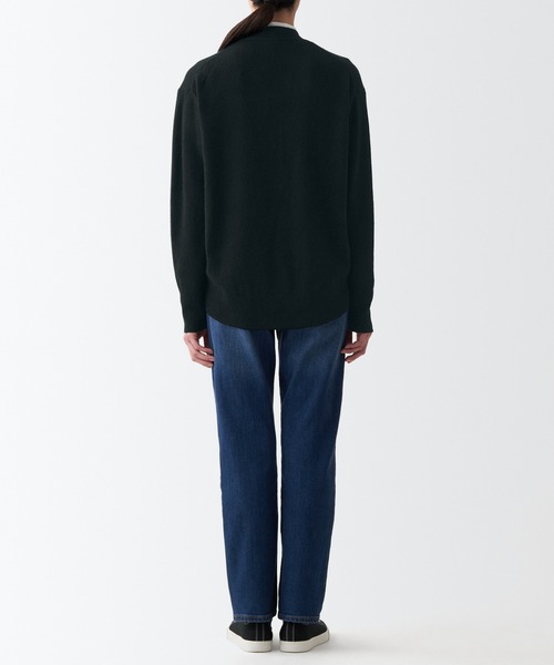 「無印良品」 ニットカーディガン S チャコールグレー レディース_画像3