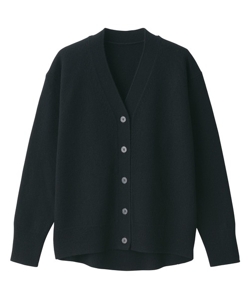 「無印良品」 ニットカーディガン S チャコールグレー レディース_画像7