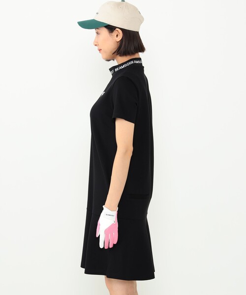 「BEAMS GOLF」 半袖ワンピース MEDIUM オリーブ レディースの画像