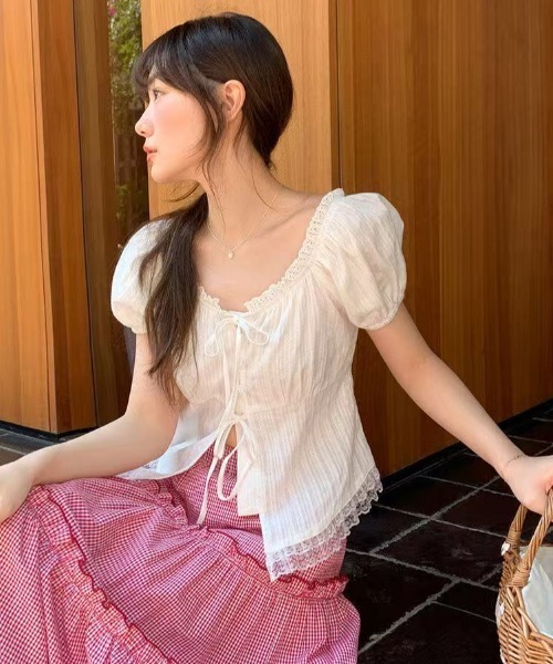 「AsRiRe」 半袖カットソー M ホワイト レディース_画像6