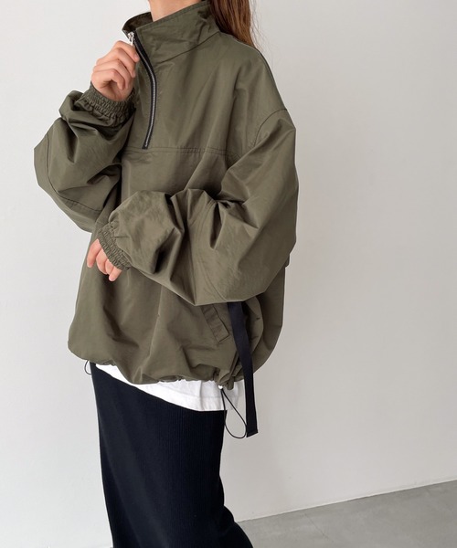 「CANAL JEAN」 「El mar」ナイロンブルゾン ONE SIZE カーキ レディースの画像