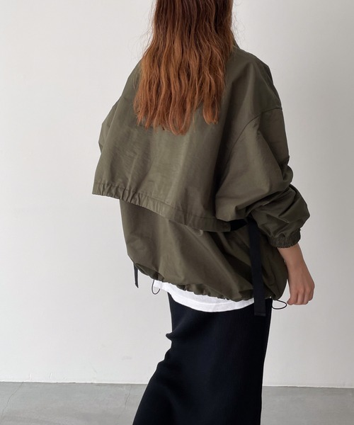「CANAL JEAN」 「El mar」ナイロンブルゾン ONE SIZE カーキ レディースの画像