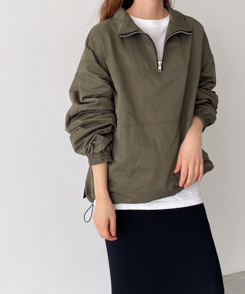 「CANAL JEAN」 「El mar」ナイロンブルゾン ONE SIZE カーキ レディースの画像