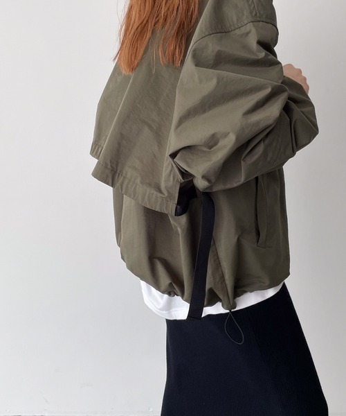 「CANAL JEAN」 「El mar」ナイロンブルゾン ONE SIZE カーキ レディースの画像