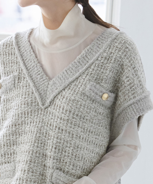 NOBLE（ノーブル） ニットベスト - グレー レディース : ZOZOTOWN