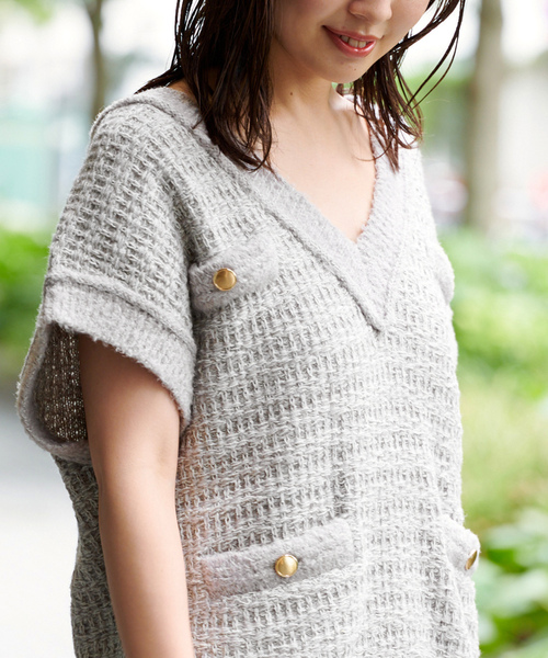 NOBLE（ノーブル） ニットベスト - グレー レディース : ZOZOTOWN