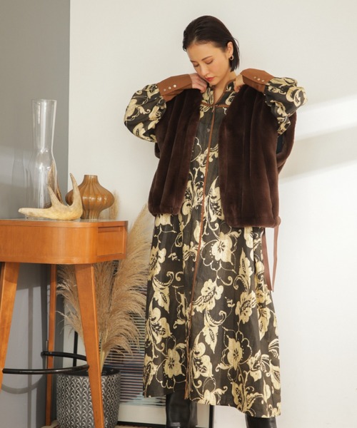 「ROSE BUD」 長袖ワンピース FREE グリーン レディース_画像7