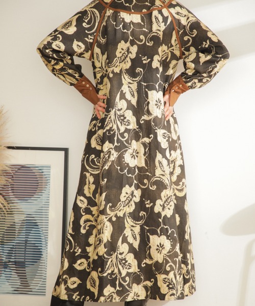 「ROSE BUD」 長袖ワンピース FREE グリーン レディース_画像9