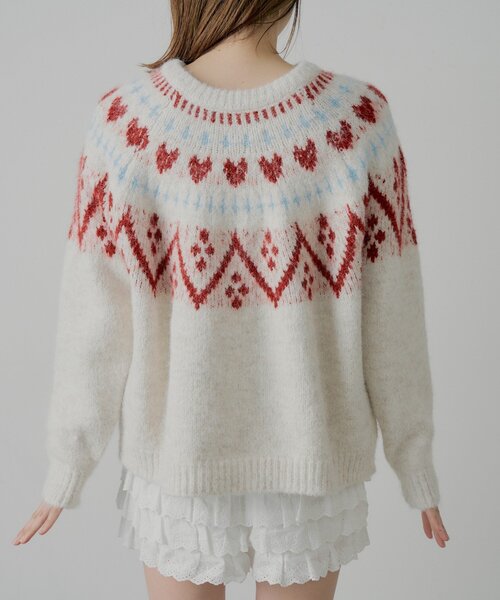 chika　セーター 受注制【Chikashitsu +】front hook long sleeve knit (4color