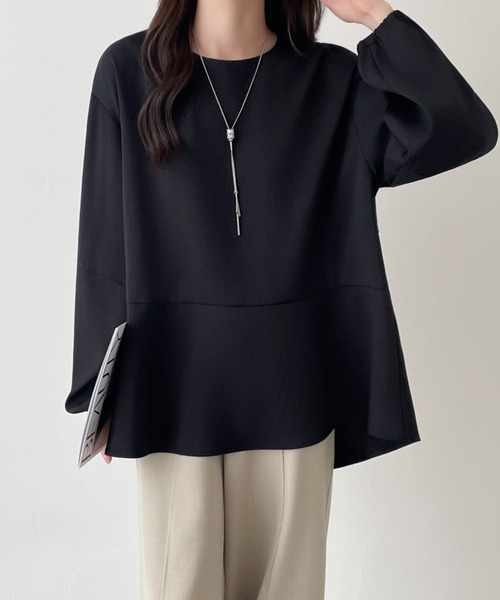 emi+ ブラウス シャツ バックジップデザインフリルブラウス レディース 
