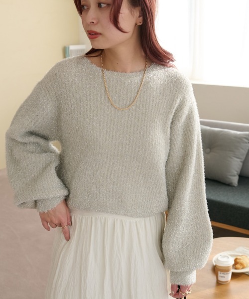 「DISCOAT」 長袖ニット FREE オフホワイト レディース_画像2