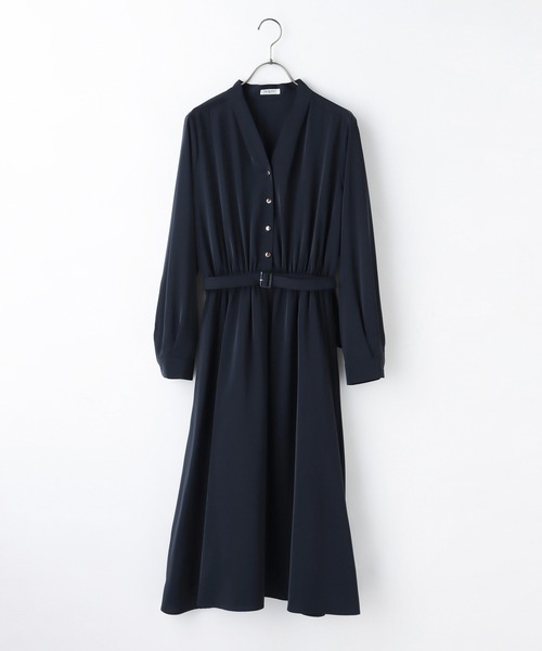 「Honeys」 「GLACIER」長袖ワンピース LL ネイビー レディース_画像5