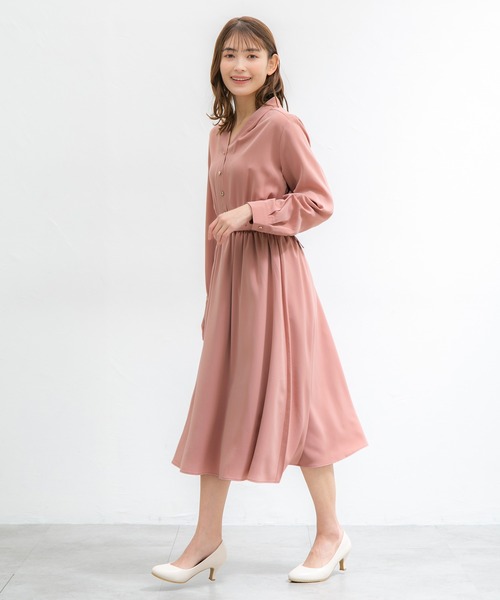 「Honeys」 「GLACIER」長袖ワンピース LL ネイビー レディース_画像7