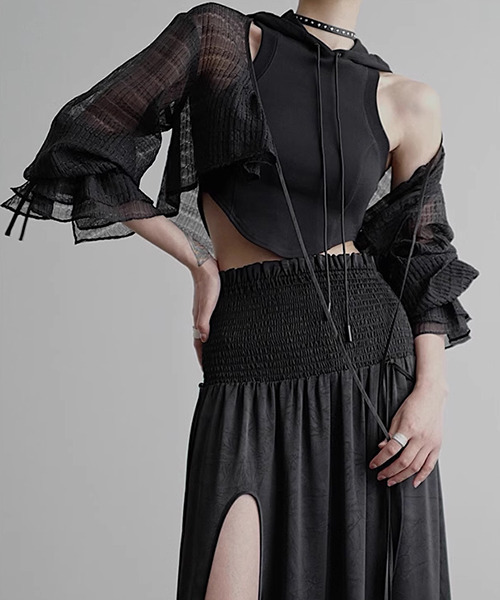 「chuclla」 長袖ブラウス M ブラック レディース_画像2