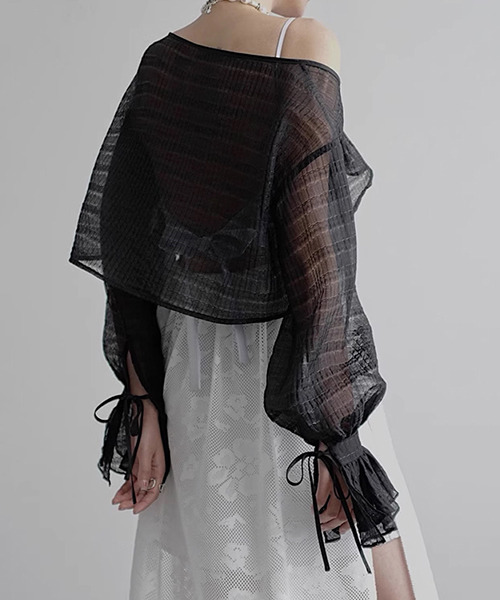 「chuclla」 長袖ブラウス M ブラック レディース_画像6