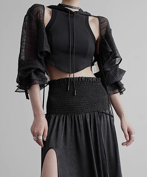 「chuclla」 長袖ブラウス M ブラック レディース_画像8