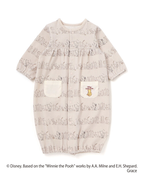 ベビー服 ロンパース 「お揃い」「クラシックプー」2WAYオール(50~75cm)の画像
