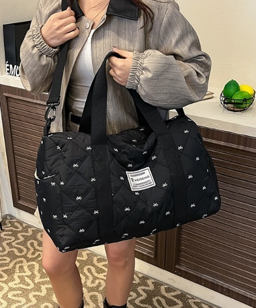 pyornim（ピョルニム） ボストンバッグ 「2WAY」「大容量」リボン柄