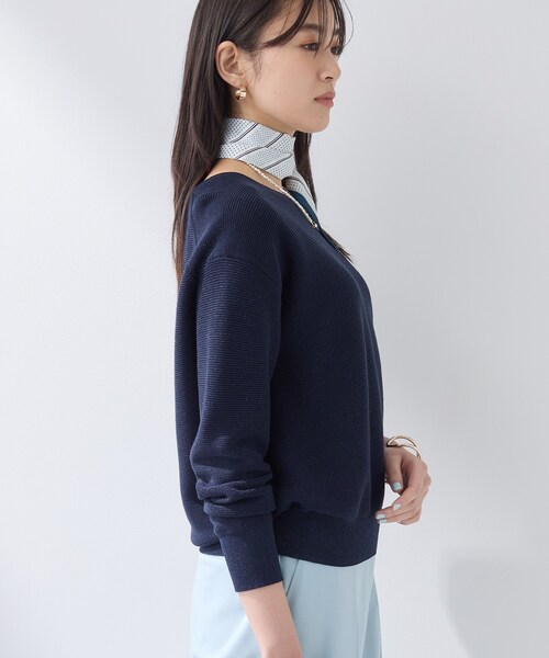 アイシービー ニットカットソー レディース XL ネイビー/紺【新品 未使用品】【新入荷】● ICB（アイシービー） ニット セーター 「新色追加・WEB限定カラーあり