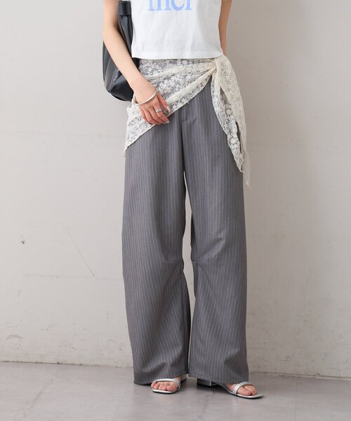 スラックス パンツ 「3サイズ展開」26SSカーブスラックス レディースの画像