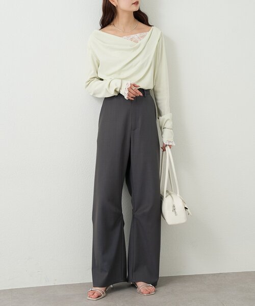 スラックス パンツ 「3サイズ展開」26SSカーブスラックス レディースの画像