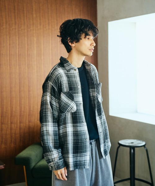 Dan River（ダンリバー） シャツ DAMAGED CHECK FLANNEL SHIRT 