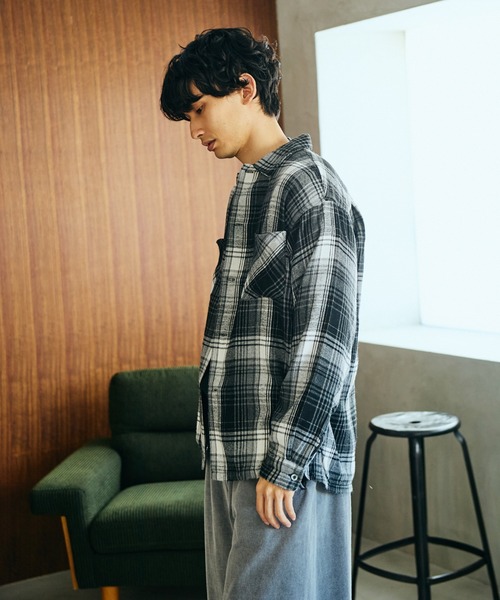 Dan River（ダンリバー） シャツ DAMAGED CHECK FLANNEL SHIRT