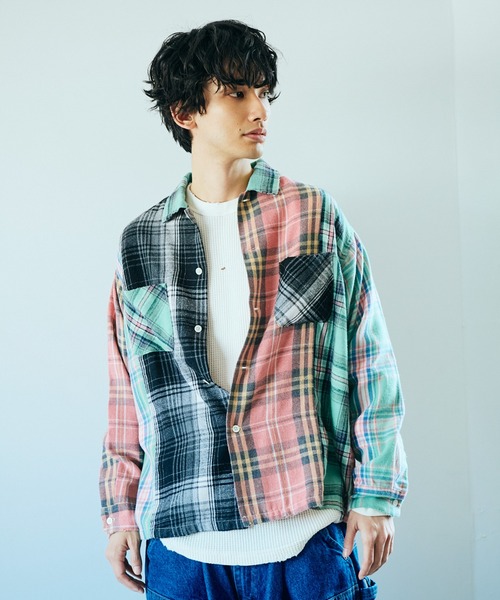 Dan River（ダンリバー） シャツ DAMAGED CHECK FLANNEL SHIRT