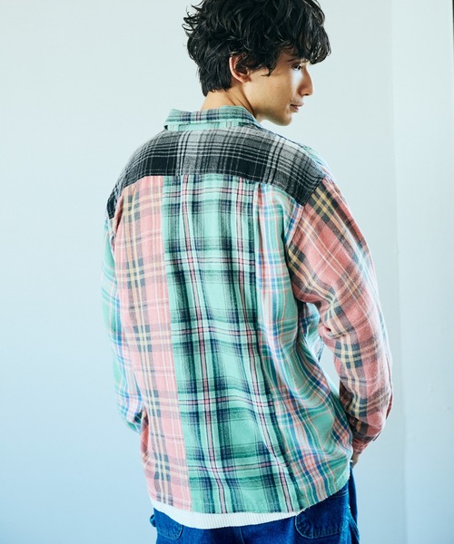 Dan River（ダンリバー） シャツ DAMAGED CHECK FLANNEL SHIRT 
