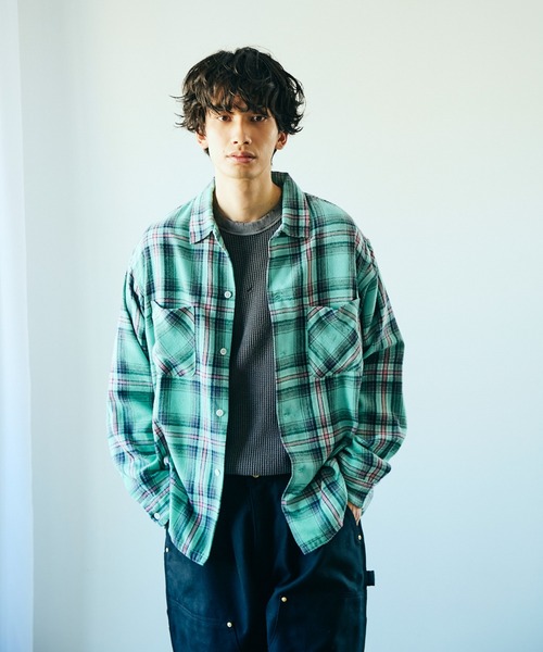Dan River（ダンリバー） シャツ DAMAGED CHECK FLANNEL SHIRT 