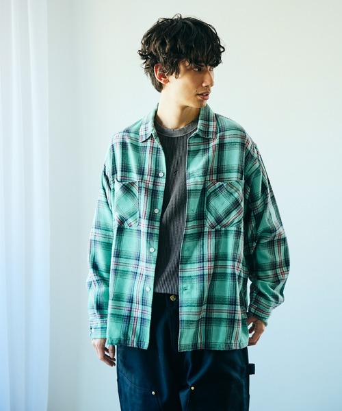 Dan River（ダンリバー） シャツ DAMAGED CHECK FLANNEL SHIRT