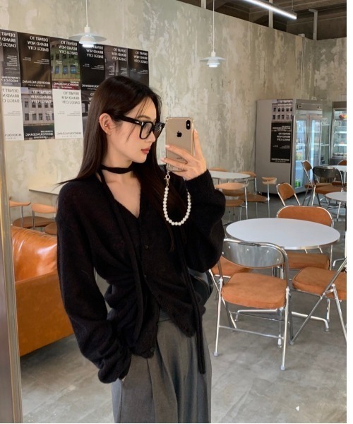 「almo」 「Lampoon」ニットカーディガン FREE グレー レディース_画像7