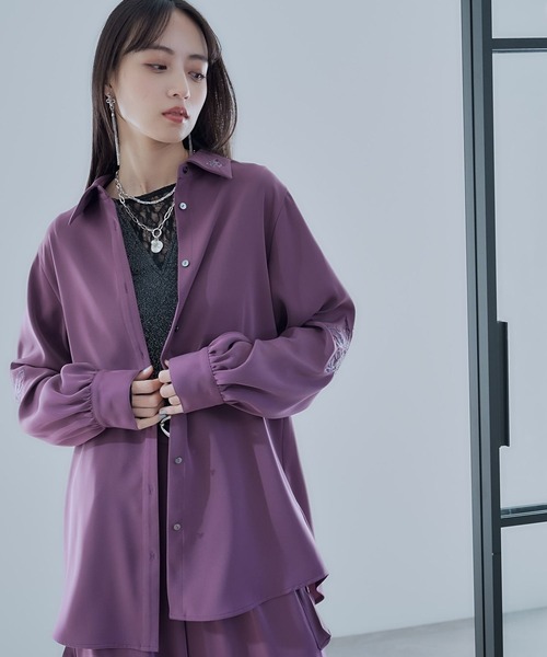 スペシャル価格 HARE トロミ シシュウ シャツ パープル 【公式通販】
