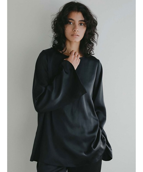 HER. ブラウス シャツ サテンフレアスリーブブラウス レディース 