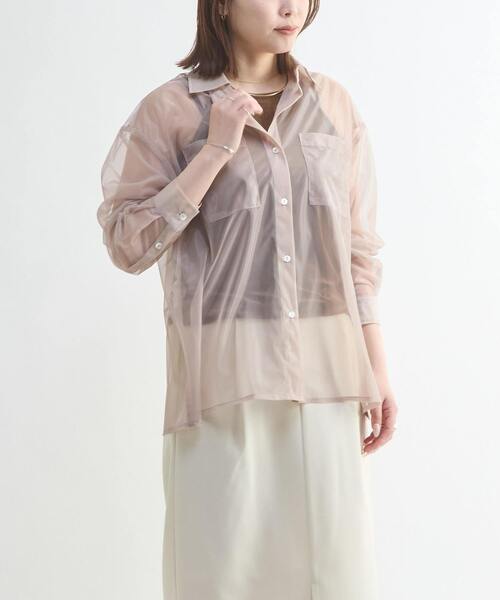 CONVERSE TOKYO ブラウス シャツ BACK SLIT ORGANDY SHEER SHIRT