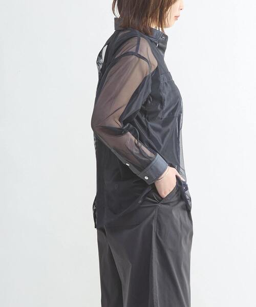 CONVERSE TOKYO ブラウス シャツ BACK SLIT ORGANDY SHEER SHIRT