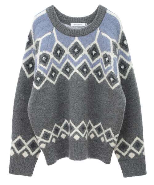 「AMERICAN HOLIC」 長袖ニット M 杢グレー レディース_画像4