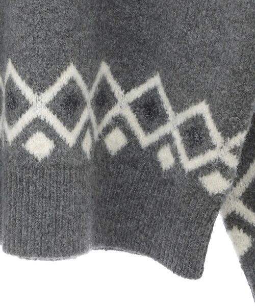 「AMERICAN HOLIC」 長袖ニット M 杢グレー レディース_画像8