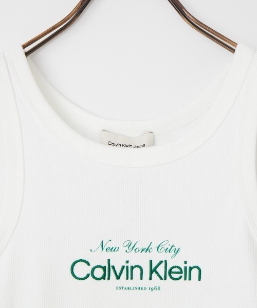 Calvin Klein（カルバン・クライン） tシャツ ロゴ刺繍 リブタンク 