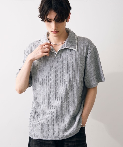 Shoowtime（ショウタイム） tシャツ Stitched-seam knit polo