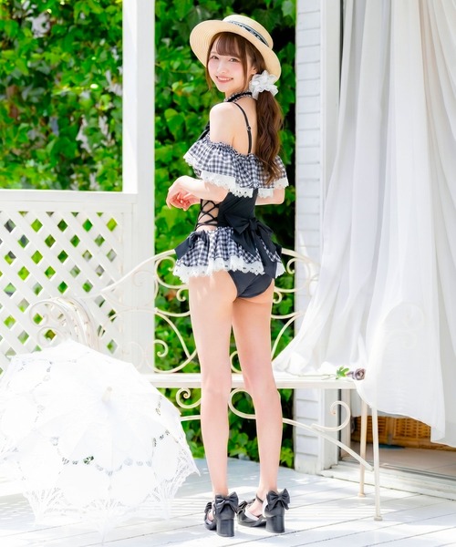 DearMyLove 水着 クロミレースアップワンピース水着 レディース