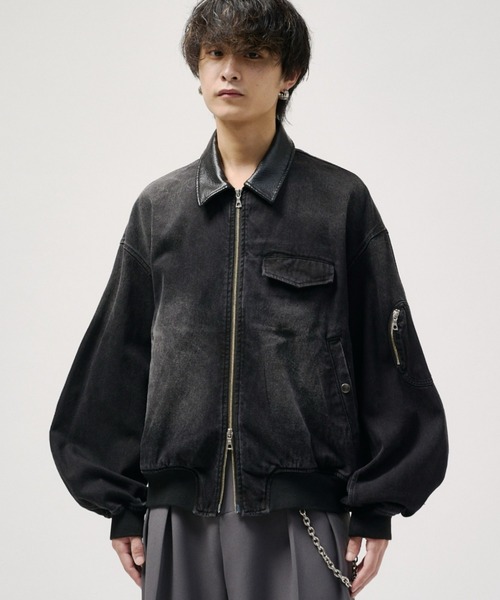 ほぼ新品同様　Lui’s × ITTI OVER MA-1 ブルゾン ブラック Lui's（ルイス） ma1 ma-1 デニムMA-1 メンズ : ZOZOTOWN Yahoo!店