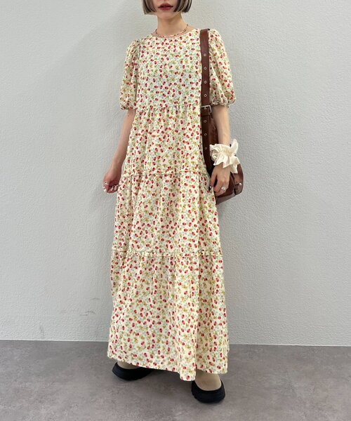 「w closet」 半袖ワンピース FREE グリーン レディース_画像3