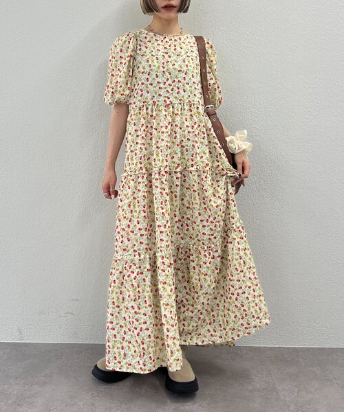 「w closet」 半袖ワンピース FREE グリーン レディース_画像4