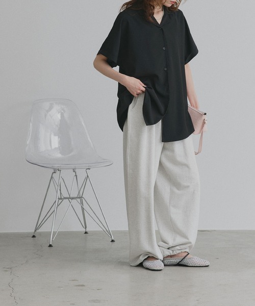 ad thie（アドティエ） ブラウス シャツ 半袖 ジョーゼットオープン