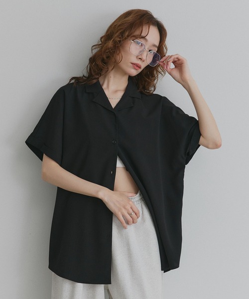 ad thie（アドティエ） ブラウス シャツ 半袖 ジョーゼットオープン