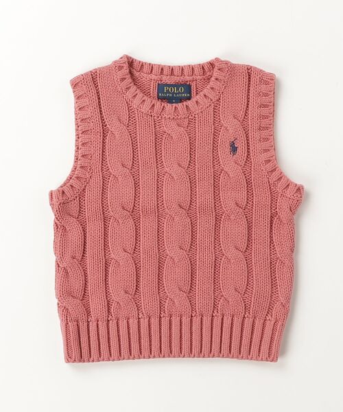 NattsuPolo by Ralph Lauren ニットベスト ピンク Polo Ralph Lauren Childrenswear ラルフローレン ベスト ケーブル
