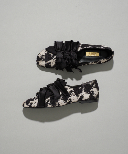 【新品】値下げ❗️GRISEサテンリボンバレリーナ リボン付きフラットシューズ FLAT（フラット） バレエシューズ パンプス 「追加/WEB限定」GRISE